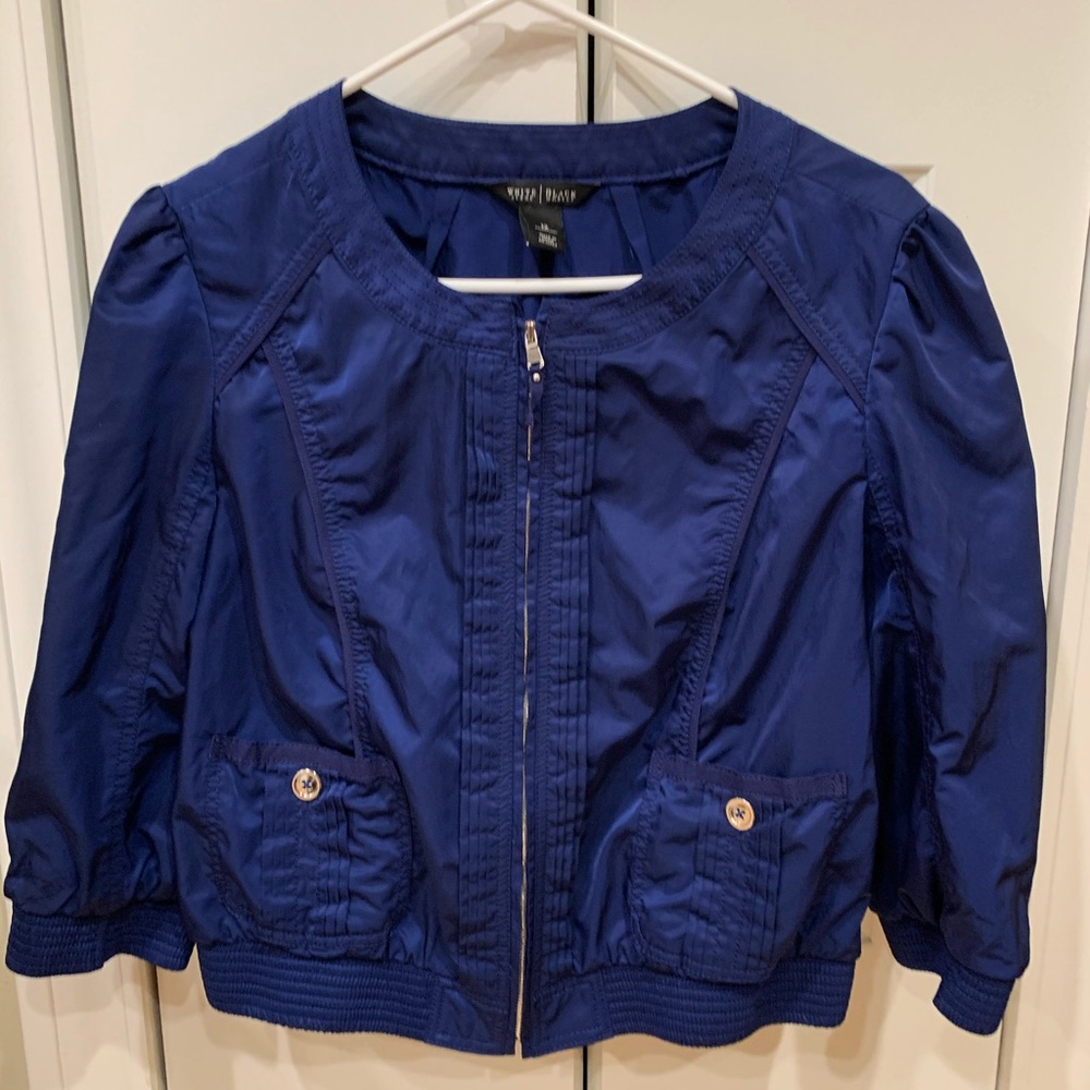 White House Black Market blue bomber style jacket!